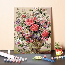 urkoteer DIY 세계 명화 그리기 세트 40 x 50 cm 피포페인팅 꽃 해바라기 풍경화/원목 액작, 풍경화-12-980