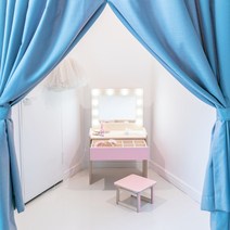 라떼파파 유아 화장대 아기 화장대 조명 화장대 연예인 화장대, 내츄럴(원목색상)