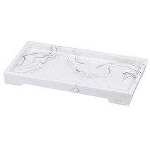 Mightree 화장대 트레이 화장실 탱크 트레이 화이트 우아한 대리석 패턴 욕조 작은 물건을 수집하기 위한 욕실 정리함 메이크업 책상 레진 드레서 주얼리 스몰 사이즈