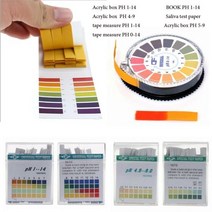 100pcs 스트립 PH 테스트 미터 컨트롤러 1-14st 표시기 리트머스 테스터 종이 토양 키트 타액 도구, Acrylic box PH 1-14