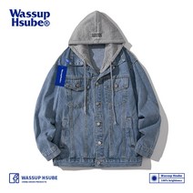 데일리 점퍼 봄가을 아메리칸 패치 페인팅 후드 데님자켓 오버핏 스프링 슬림 빈티지 대학생