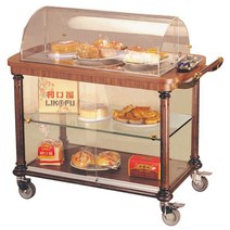 밀폐형 서빙카트 업소용 이동식카트 운반카 디저트, 상세 페이지 참고, C-168A 아메리칸 월넛 마감