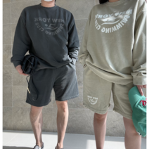 커플 시밀러 봄여름 피그먼트유니크 스위밍 오버핏 셋업
