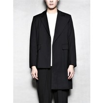 남성 봄 새로운 패션 트렌드 다크 블랙 정장 재킷 비대칭 불규칙한 컷 중간 길이 모든 경기 작은 정장 재킷
