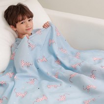 풍기 인견 블랭킷 레오파드블루 유아동 안심 아기 이불