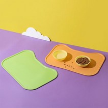 강아지 밥그릇 매트 고양이 식기 패드 급식기 물그릇, 오렌지