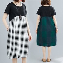 7885 체크배색 미니원피스 2색상