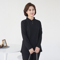 마담4060 엄마옷 플리츠넥티셔츠-XTE210063-