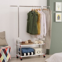 위즈홈 이동식 2단 선반행거, 혼합색상