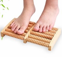 시원한 고급 나무 발바닥 마사지 풋 롤러 지압기 안마기(6롤)