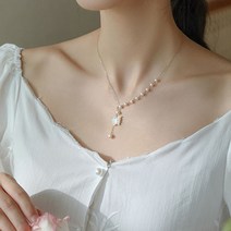 천연 담수 진주 목걸이 조개 껍질 나비 펜던트 수제 여자목걸이 쇄골 체인