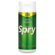 Xlear Spry Chewing Gum Natural Spearmint 자일러 스피리 츄잉 껌 내추럴 스피아민트 슈가 프리 27 피스