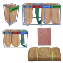 분리수거백 톤백 마대 거치대 걸이 캔 병 재활용 그물망 아파트 사무실 학교 공장, 90KG 마대 75x110cm 1장