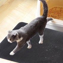 고양이 화장실 발판 모래매트 그레이 소 강추위생품, 블루 50X75