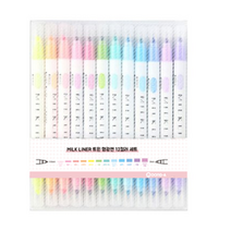 동아 MILK LINER 트윈 형광펜 12색 세트, 혼합 색상, 2개