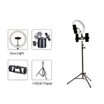 링라이트 라이브 커머스 쇼핑 phone live ring light 10 inch 26cm video light ring lamp with phone stand 삼각대 사진, 26cm 빛 1.1m