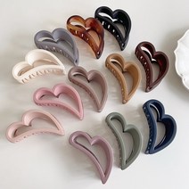 아이유 하트 집게핀 무광 팔레트 업스타일 올림 긴 단발 머리 헤어핀 21color, 03-진핑크
