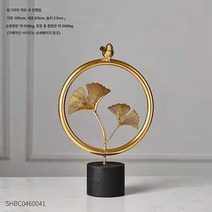 도매 철예 은행잎 액세서리 소품 크리에이티브 홈 테이블 와인 캐비닛 장식 금속 공예품 소품, 동그라미 작은 새 은행잎