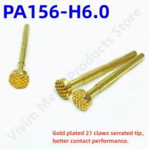 PA156-H6.0 스프링 테스트 프로브 핀 PogoPin P156-H ICT FCT PCB 도구 금 바늘 톱니 팁 6.0mm 2.36mm 34mm 10 PCs 100PCs, [02] 100PC