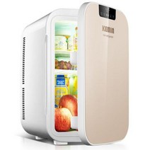 캠핑용냉장고 휴대용 차량용 미니 냉장고 휴대용 캠핑 LCD 디지털 가정용 자동차 전기 쿨러 냉동고 3 레이어 미니 냉장고 듀얼 코어 고속 냉각 냉장고 20L, 미국, Champagne gold