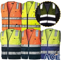 ACE-V771~776 춘추조끼 형광 작업복 안전 근무 유니폼, ACE-V772 춘추조끼