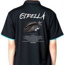 [피싱웨어]벵에돔티셔츠 ver2 카라 긴꼬리 찌낚시 갯바위 낚시 여름 반팔 기능성 티셔츠 빅사이즈가능, 반팔카라쿨티셔츠, L(100), 블랙