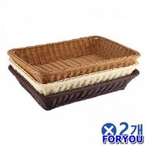ForU369 인조라탄 사각바구니 대 2개 주방관리 주방용품 생활잡화 주방용품기타, 쿠팡 감성물산 모카