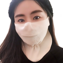 밥앤스미스 겨울 자외선차단 골프 안면 방한 마스크, 아이보리