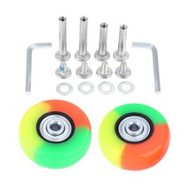 2Sets Luggage Suitcase Replacement Wheels with Axles Wrench Bearings Repair Kit 40/45/50/54/60/64/70, 07 50x18mm