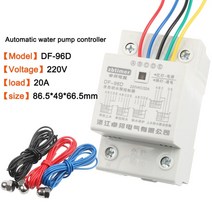 누수탐지기 df-96d 자동 수위 컨트롤러 스위치 20a 220v 물 탱크 액체 수위 감지 센서 워터 펌프 컨트롤러 2m 전선, 프로브가 있는 df-96d
