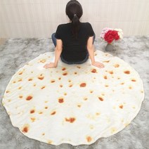 극세사 캠핑 차박 입는 담요 러그 피자 또띠야 또띠야 Pita Lavash 부드러운 울, 부리또-3-3, 직경-100CM