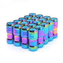 자동차볼트 너트 너트캡 풀기 20pcs M12 X 15 125 Honda Toyota Nissan 용 도난 방지 블루 스틸 볼크 레이싱 카 휠 림 러그 잠금, RAINBOW+M12x1.25