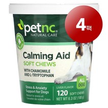리암마켓 petnc NATURAL CARE 펫엔시 강아지 고양이용 케어 진정 효과 소프트츄 120개입 180g 1팩, 4팩