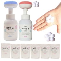 깨끗한손 플라워 버블 핸드워시 꽃모양 손세정제 거품 본품 라임향1개+파우더향1개+리필6개 각 300ml IN BIO, 리필 라임향6개