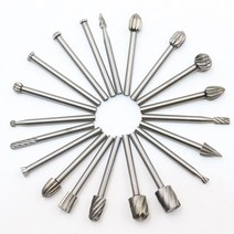 각끌기 드릴비트 나무 홈파이 조각도 우드카빙 목공 20pc 3mm 생크 hss 밀링 커터 로타리 공구 버 더블 다이아몬드 컷 로타리 dremel 도구 전기 연삭, 20개