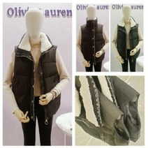 이랜드 [올리비아로렌]스티치자수 덕다운 오리털 박시핏(오버핏) 패딩 조끼 베스트vvckdwwb176_ 청주점