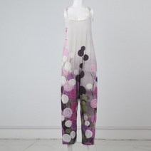 데님 바디 점프 슈트 수트 작업복 보헤미안 빈티지 프린트 여성용 루즈 캐주얼 레트로 스트 래피 롱 여름 뉴 팬츠