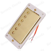 픽업 링이있는 2 Pcs LP 일렉트릭 기타 험버커 더블 코일 세트, [17] Gold White 50mm 50mm
