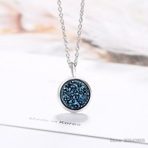 실버 목걸이 와이프생일선물 50대 엄마 갑상선 학생 여자친구 솔리테어 4ct 블루 moissanite 다이아몬드 펜던트 925 스털링 참 파티 웨딩 여성 쥬얼리에 대한