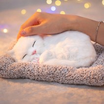 진짜같은 잠자는 고양이 강아지 인형 차량 인테리어 장식 미니 리얼펫, DOG07