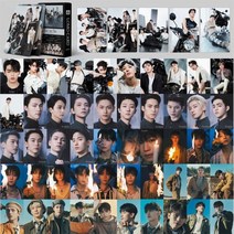 韩流 Seventeen Face the Sun小卡LOMO卡周边明信片55张随机卡片, MM-세븐틴 흑백 55매