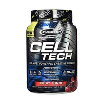 머슬테크 셀테크 퍼포먼스 시리즈 과일 펀치 3.09파운드 크레아틴 HCl 일수화물 탄수화물 분말