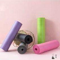 큰얼굴원숭이 NBR 15mm 와이드 요가매트+요가 매트 가방 퍼플, 그레이
