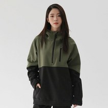 FREELY SNOW 트리플리스 카키 아노락 후드자켓 남녀공용 스노우보드복