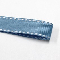 카네이션리본 선물포장리본 꽃포장리본 골지 스티치 리본 (폭 5mm 길이90m)(폭 10mm/15mm 길이 45m), 39(어두운 하늘색+화이트스티치)