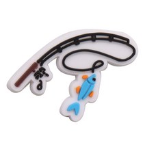 크록 자비츠 장식 악세사리 참 세트17PCS PVC 악어 매력 낚시 도구 미끼 양동이 신발 그물 보트 막대 정