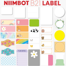 Niimbot B21 라벨프린터 라벨지, 원형꽃테두리, 1개