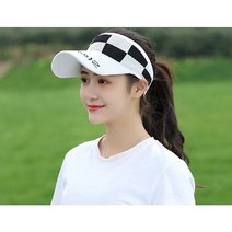 여성 골프 썬캡 시원한 여름 체크니트 모자
