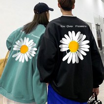 투체인지 플라워 M~3XL 빅사이즈 남녀공용 프리미엄 쭈리 오버핏 맨투맨