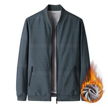 승마복 겨울 남성용 브라운 자켓 패션 스트라이프 프린트 플러스 벨벳 짙은 자켓 남성 잘, 그린 재킷, 4xl